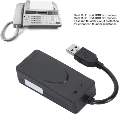 USB 56K External Dial Up Fax Data Modem with RJ11 Cable for 98/2000/xp Vista, for 11/10/8/7, 32/64bit, for Linux Operating System