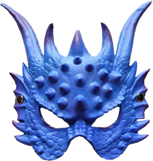 Dragon Mask Unisex-adult Cosplay Mask Masquerade Foam Half Face Mask for Halloween Party Cosplay Costume (Blue)