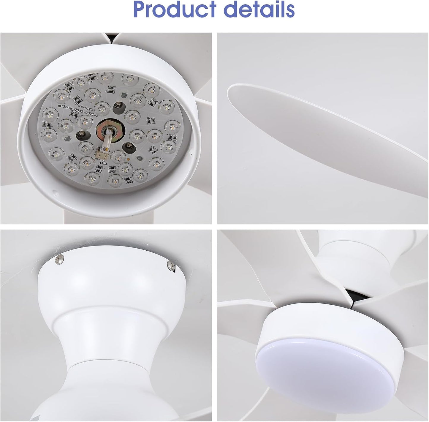 Modern Ceiling Fans with Lights Remote/APP Control, 29" Flush Mount Ceiling Fans with 3 CCT Dimmable Lights, Low Profile Ceiling Fans with 5 Propeller Blades LED Lights for Kids Room Bedroom, Brown - PuriLite