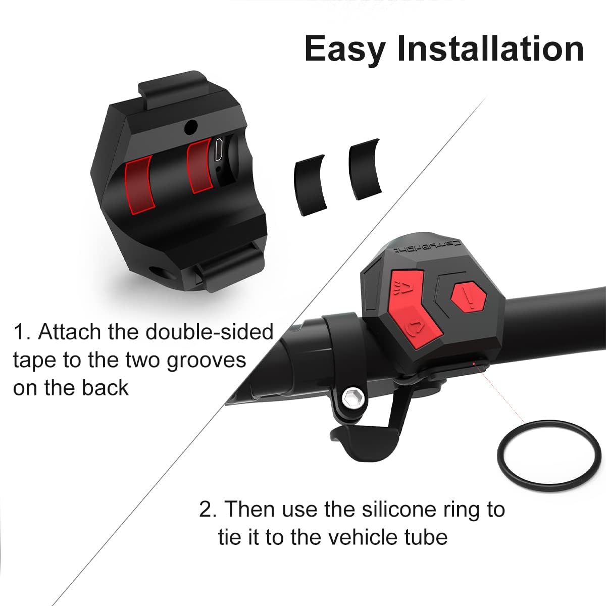 Antfire Electric Bike Horn, 120DB Loud Bike Horn for Adults, USB Rechargeable Bicycle Bell, 2 Sound Modes IP65 Waterproof Bicycle Horn with Alarm for Road Bicycle, Mountain Bike, Scooter