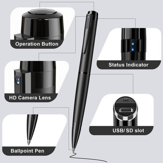 Hidden Camera Pen - 64GB Spy Camera with 1080P Full HD Video | Mini Nanny Cam for Home Security, Business & Learning | 2023 Version - PuriLite