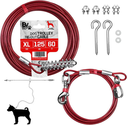 BV Pet Small Tie Out Cable for Dog up to 35 Pound, 25-Feet