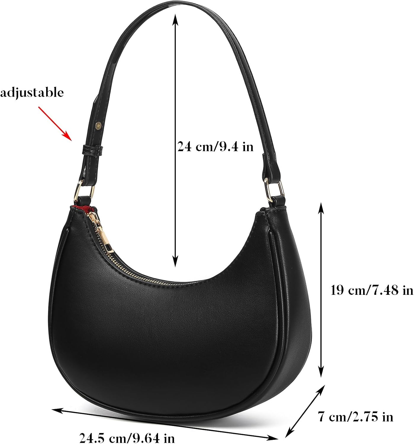 Barabum Retro Classic Clutch Shoulder Tote HandBag with Zipper Closure for Women