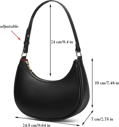 Barabum Retro Classic Clutch Shoulder Tote HandBag with Zipper Closure for Women