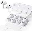 4 Pairs Replacement Ear Tips for AirPods Pro 2nd/1st Generation with Portable Storage Box & Cleaner Pen,Noise Reduction Holewith & Built-in dust Guard Screen,Silicone Ear Tips for AirPods Pro (White)