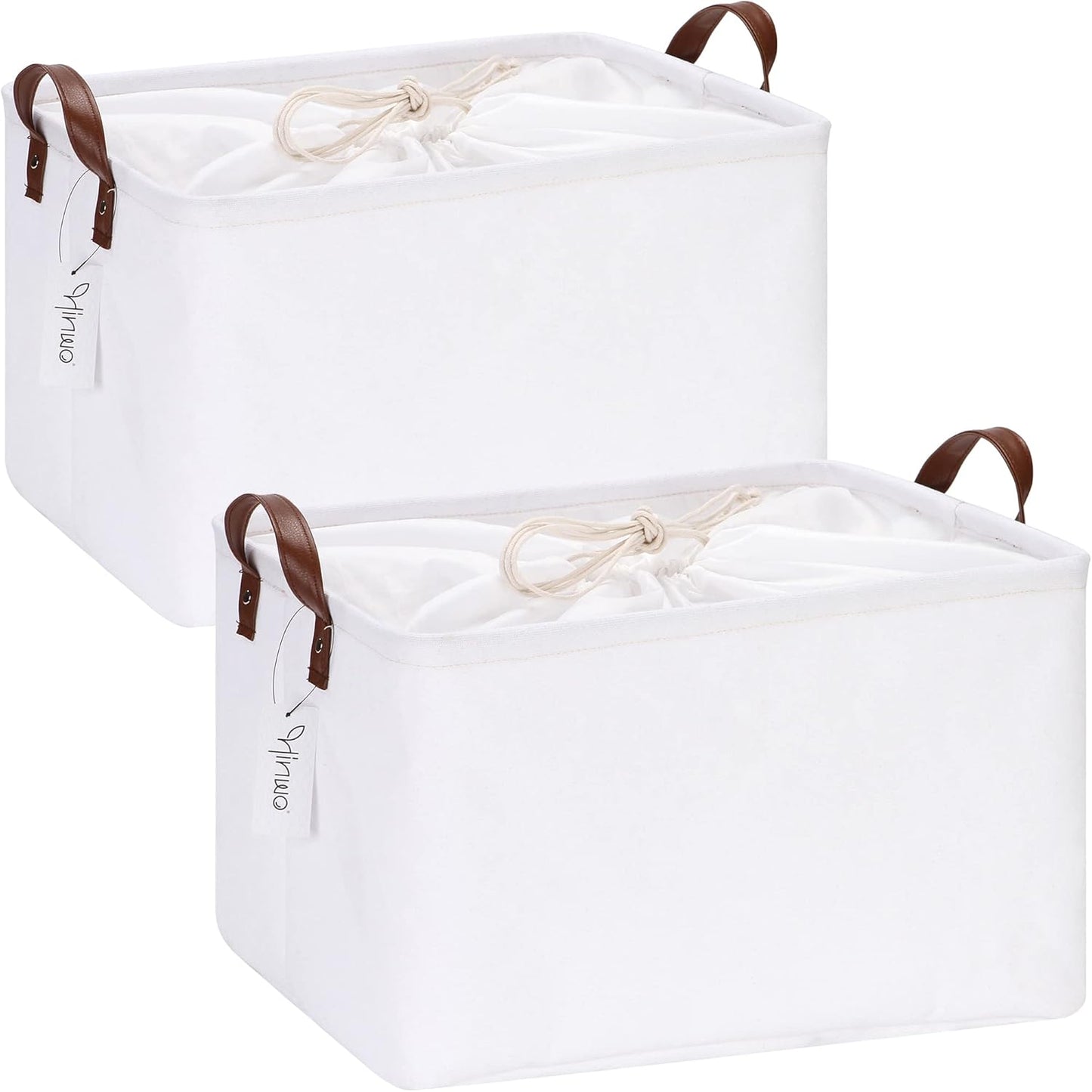 Hinwo 6-Pack Small Canvas Fabric Storage Baskets Set with Handles, Open Storage Bins, Cube Storage Organizer, Shelf Organizer Bins for Closet, 7.9L, 12 x 8 x 5 Inches, Grey Stripe