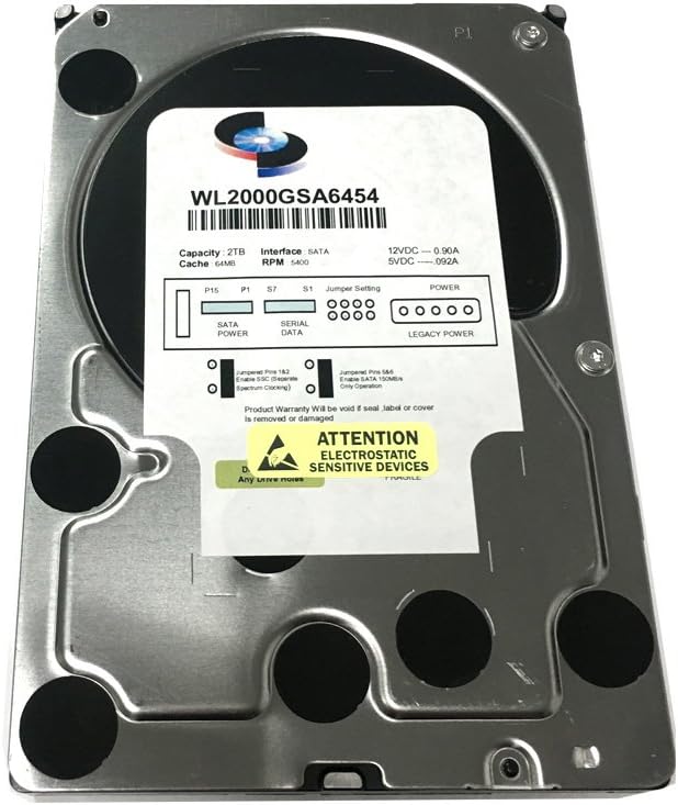 WL 2TB 64MB Cache 5400RPM SATA III (6.0Gb/s) 3.5" Internal Surveillance DVR Hard Drive - w/ 1 Year Warranty