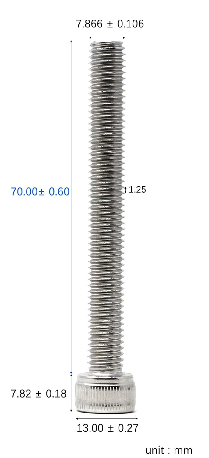 iexcell 25 Pcs M6 x 20mm Thread Pitch 1 mm Stainless Steel 304 Hex Socket Head Cap Screws Bolts Kit