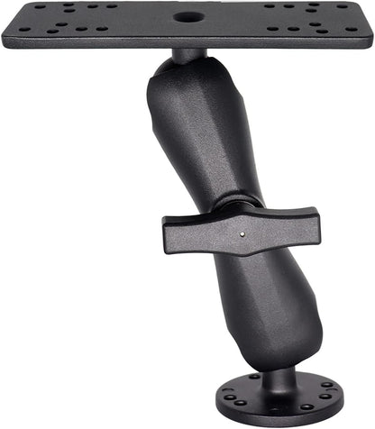 WINDFRD 1.5" Ball Medium Arm Marine Electronic Mount, Fish Finder Mount, Universal Mounting Plate with 1.5 inches / 38mm / C Size Ball Adapters, Compatible with Humminbird, Garmin, Lowrance and More