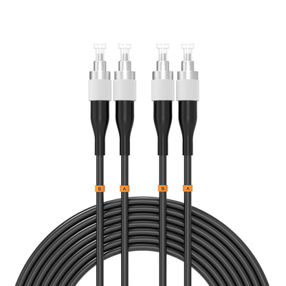 Buacoz 200 Meters LC to LC UPC Outdoor Armored Fiber Patch Cable, 9/125um Single Mode Duplex Fiber Optic Internet Cables, Jumper Optical Patch Cord, (200M/656ft), TPU Black
