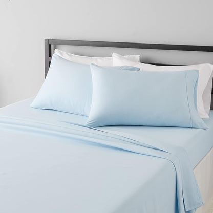 Amazon Basics Lightweight, Breathable Microfiber 4-Piece Bed Sheet Set with 14-Inch Deep Pockets, Full, Blush Pink, Solid