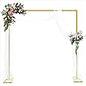 8FT x 8FT Heavy Duty Adjustable Arch Backdrop Stand, Gold Square Back Drop Metal Balloon Arch Stand Kit Frame for Party Wedding Birthday Photobooth Decorations