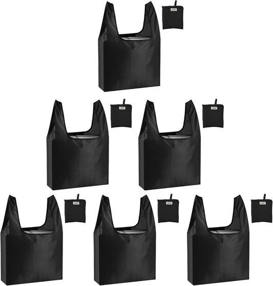 Purilite Select™ Reusable Grocery Bags – Heavy-Duty, Foldable, and Machine Washable (6-Pack
