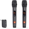JBL PartyBox Wireless Mic - 2X Digital Wireless Microphones, Rechargeable Battery (20hrs - 700mAh), Clear Voice, Crisp Sound, Stable 2.4GHz Connection, Compatible with All PartyBox Speakers (Black)