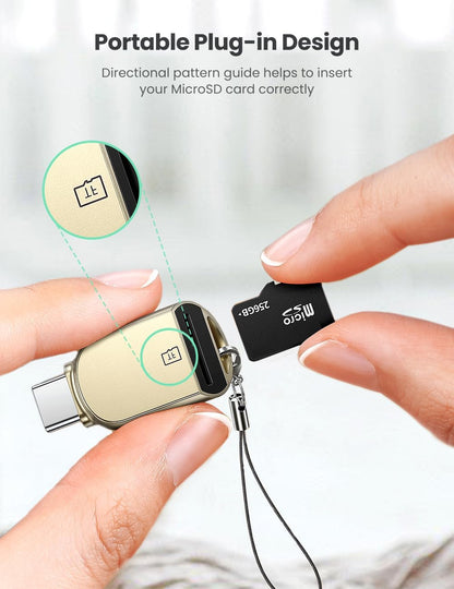 UGREEN Micro SD Card Reader USB C Memoery Card Adapter for TF, Micro SDXC SDHC UHS-I for Mac, Windows, Lixus PC, Galaxy Note 20, S20