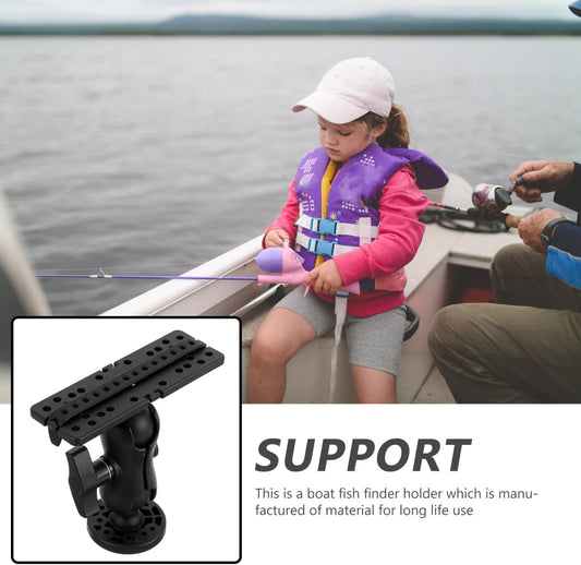Multifunctional Fish Finder Rack Platform Adjustable Fish Finder Bracket for Kayak and Boat Navigation Easy Install Nylon and Silicone Holder - PuriLite