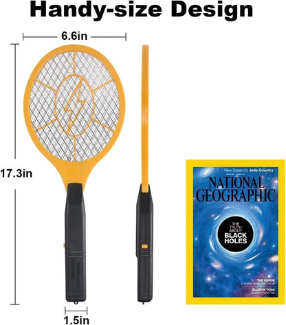 2 Pack Bug Zapper Electric Fly Swatter Zapper - Indoor Outdoor Zapping Racket for Pest Control - Safe to Touch with 3-Layer Safety Mesh
