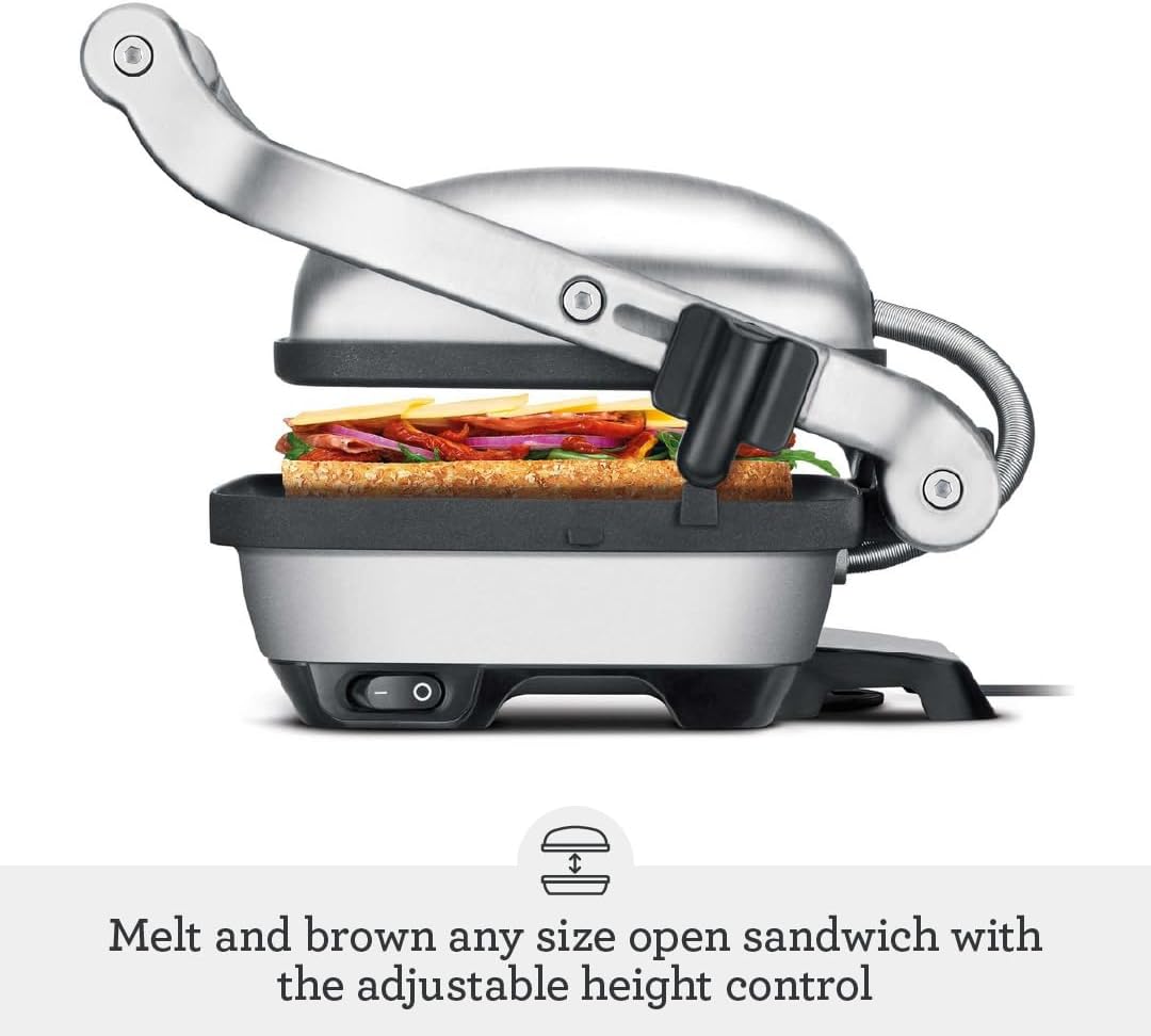 Breville the Perfect Press, Sandwich Maker, Panini Press, BSG600BSS, Brushed Stainless Steel 12.5 x 5 x 11.5 inches