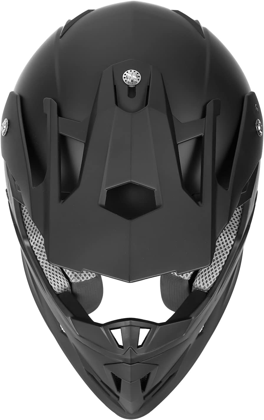 GLX GX23 Dirt Bike Off-Road Motocross ATV Motorcycle Helmet for Men Women, DOT Approved (Matte Black, Large)