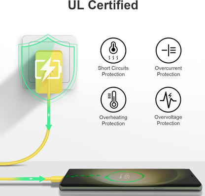 45W Super Fast Charger Type C, 2-Pack 45W USB C Charging Block with 10ft USB C to Type C Cables for Samsung Galaxy S25 S24+/UltraS23/S22/S21/S20/Note10/20 iPhone 16/15 Pro,Pro Max