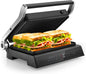 KOTEK 3-In-1 Sandwich Maker, 1200W Indoor Grill w/Floating Hinged Lid, Removable Drip Tray & Non-Stick Coated Plates, Open 180°, 4 Slice Panini Press Grill, 5 Auto Modes, Temperature Control & Timer - PuriLite