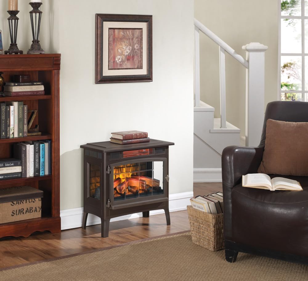 Duraflame Electric Infrared Quartz Fireplace Stove with 3D Flame Effect, Bronze