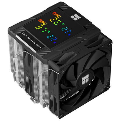 Thermalright Peerless Assassin 120 Digital ARGB Black CPU Air Cooler, Digital Screen Top Cover,6 Heatpipes Computer CPU Cooler, for AM4/AM5,Intel LGA1700/1851/1150/1151/1200,PC Cooler-Black ARGB