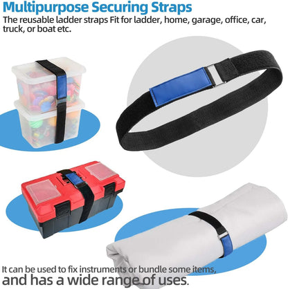 Ladder Rack Tie Down Straps, Adjustable Multipurpose Securing Ladder Straps | Reusable Ladder Straps, Ladder Rack Tie Down Strap with Nylon Hook & Loop for Home, Office, Car, Truck or Boat (33''x 2'')
