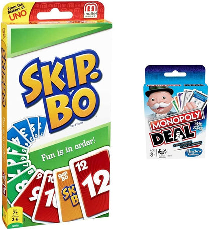 Mattel Games Skip-Bo Card Game for Kid, Adult & Family Nights, Color Blind Accessible Deck for 2 to 6 Players Ages 7+