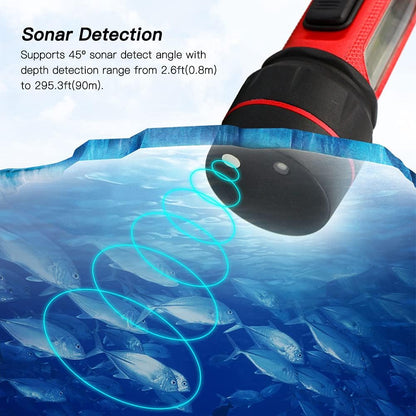 Portable Fish Finder,HUIOP Sonar Ice Fishing Fishfinder with LED Underwater Light Handheld Fishfinder with 0.8-90m Detection Depth