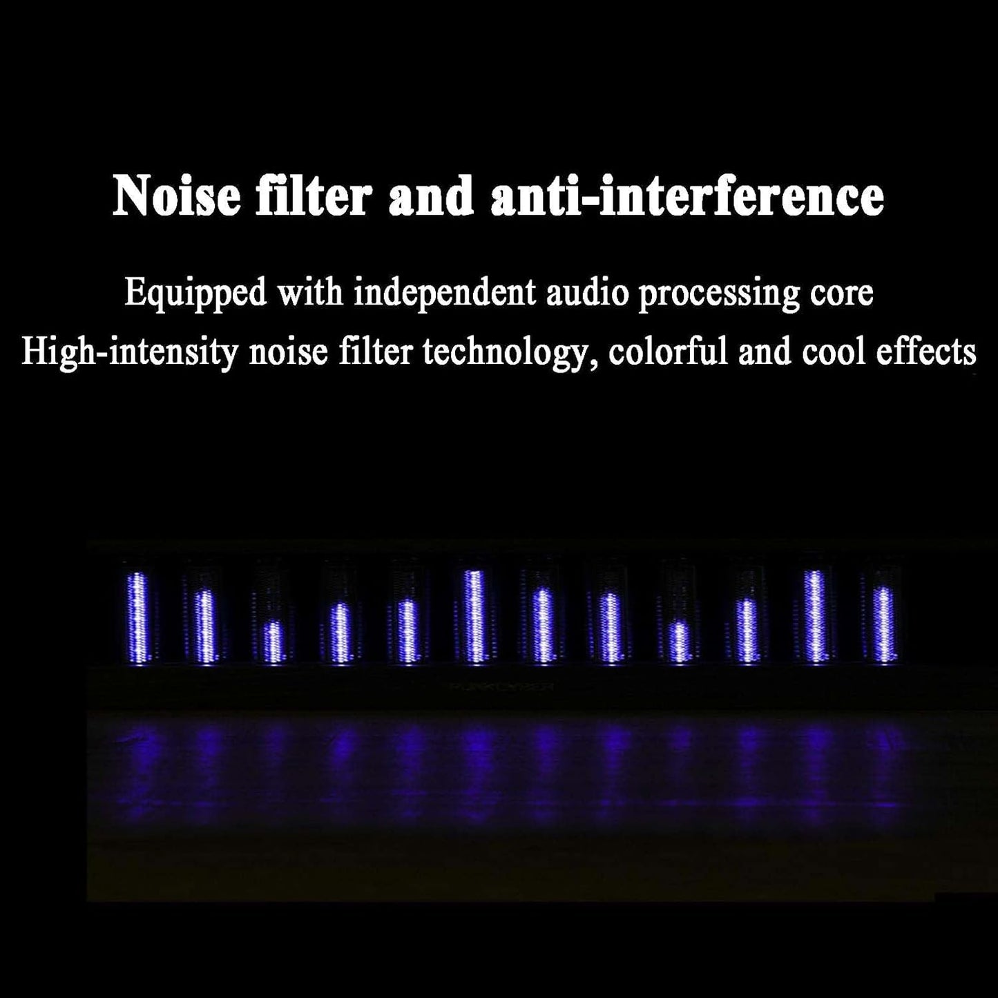 HUVIOVED RGB Sound Pickup Spectrum Lamp/Music Spectrum Analysers/Audio Spectrum Analyzer Display/Music Rhythm Recognition Light with Nixie Tube, MIC Pickup, 7 Preset Modes are Built in