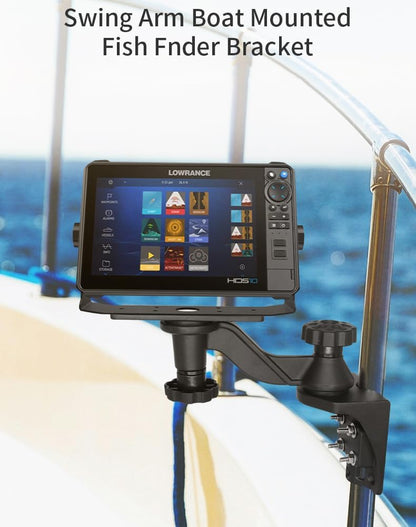 Strg Kayak Fish Finder Mount, 8.74" Long Arm Aluminum Fish Finder Swing Mount Boat Marine Electronics Mounts Compatible with Garmin Lowrance Humminbird and More Fish Finders