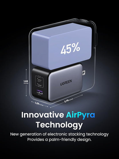 UGREEN 100W USB C Charger Block, Nexode X GaN 3-Ports Mini Charger Brick with GaN Infinity™ Chip Support PPS Super Fast Charge for MacBook Pro/Air, iPad, ThinkPad, iPhone 16/15, Galaxy S24/S23, Pixel