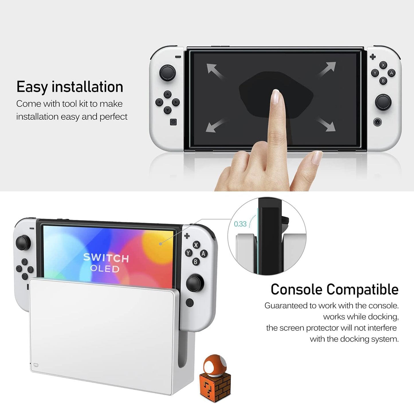ivoler 4-Pack Screen Protector Tempered Glass for Nintendo Switch 2 Model 2025 with [Alignment Frame] Accessories Transparent HD Clear Anti-Scratch Screen Protector for Nintendo Switch 2, 7.9-Inch
