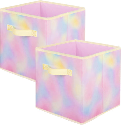 ShellKingdom Storage Bins, Foldable Fabric Storage Cubes And Cloth Organizer Drawer For Closet And Toys, 6 Pack (Lavender+Light Blue+Pink)