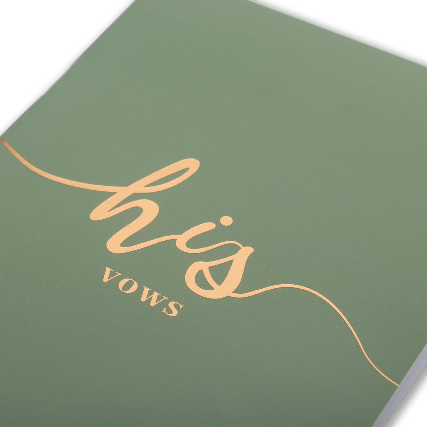 Vekola Vow Books for Wedding His and Hers Elegant Gold Foil Set of 2 Wedding Notebook with 28 Pages (Navy Blue+White)