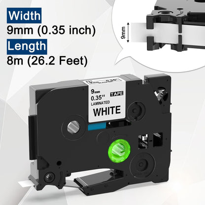 5 Pack Compatible with Brother Label Maker Tape P Touch TZe TZ Tape 12mm 0.47'' Laminated White TZe-231 TZ 231 Label Tape for Brother P-Touch PT-H110 PT-D210 PT-D600 PT-D400AD PT-1290