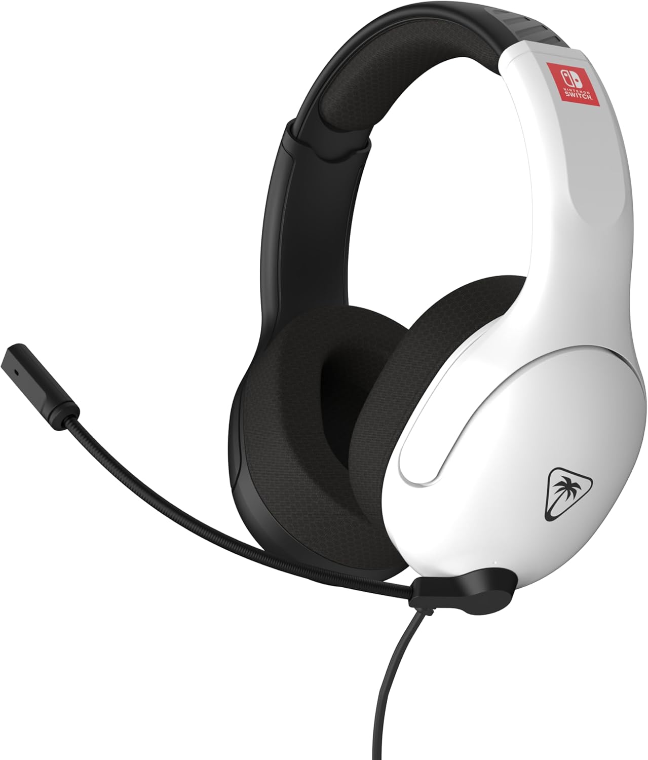 Turtle Beac Airlite Fit Officially licensed Nintendo Wired Gaming Headset for Nintendo Switch – White & Black