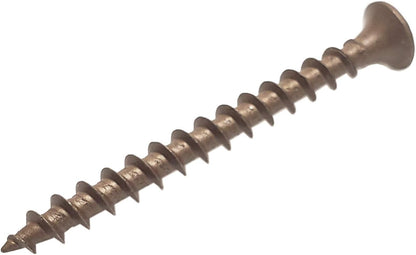 #8 x 3" Deck Screws | Square Drive | Bugle Head | Brown Ruspert | 100pcs Box