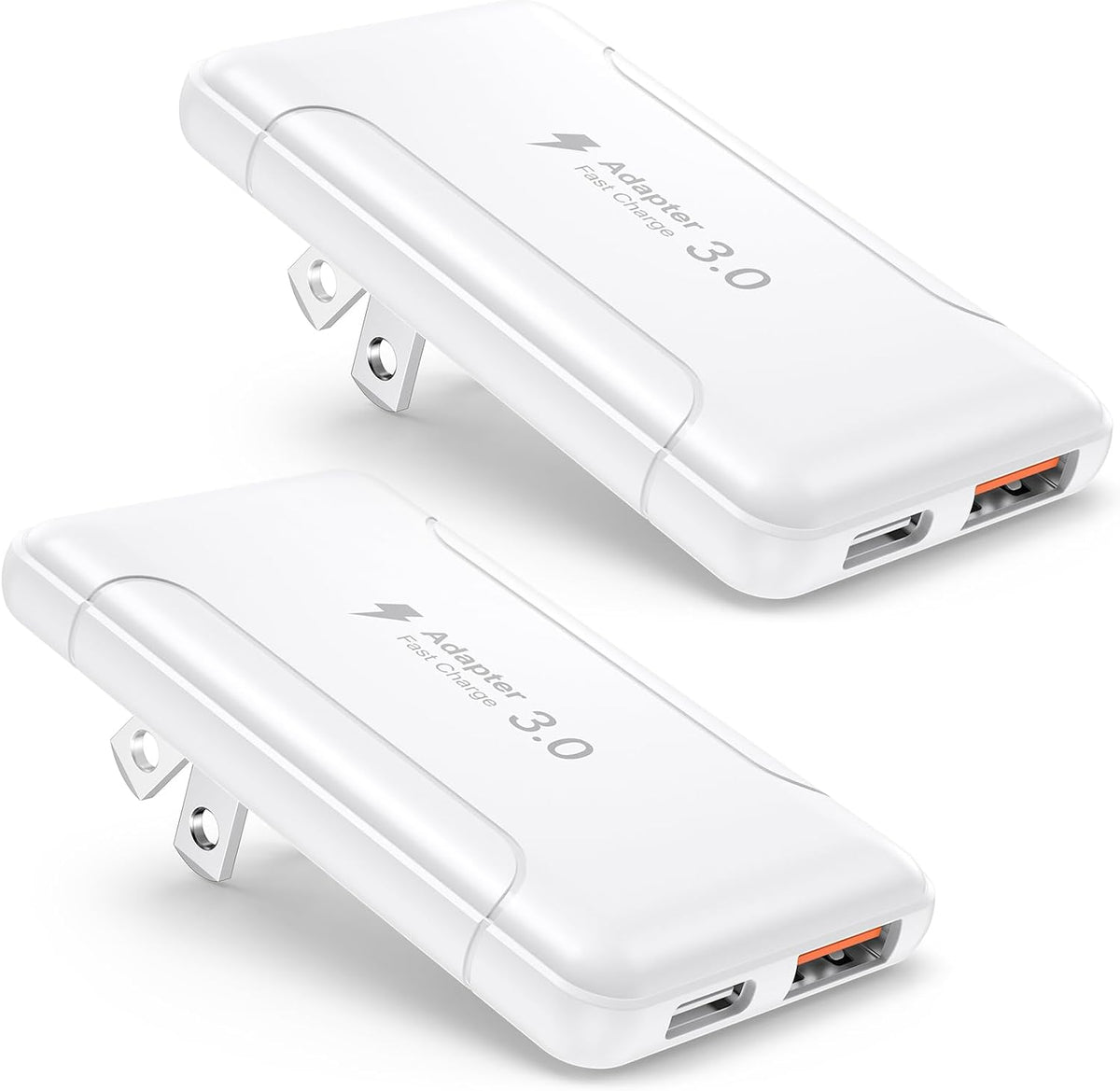 Flat USB C Wall Charger,2-Pack 2 Ports Slim C Charger Fast Charging Block