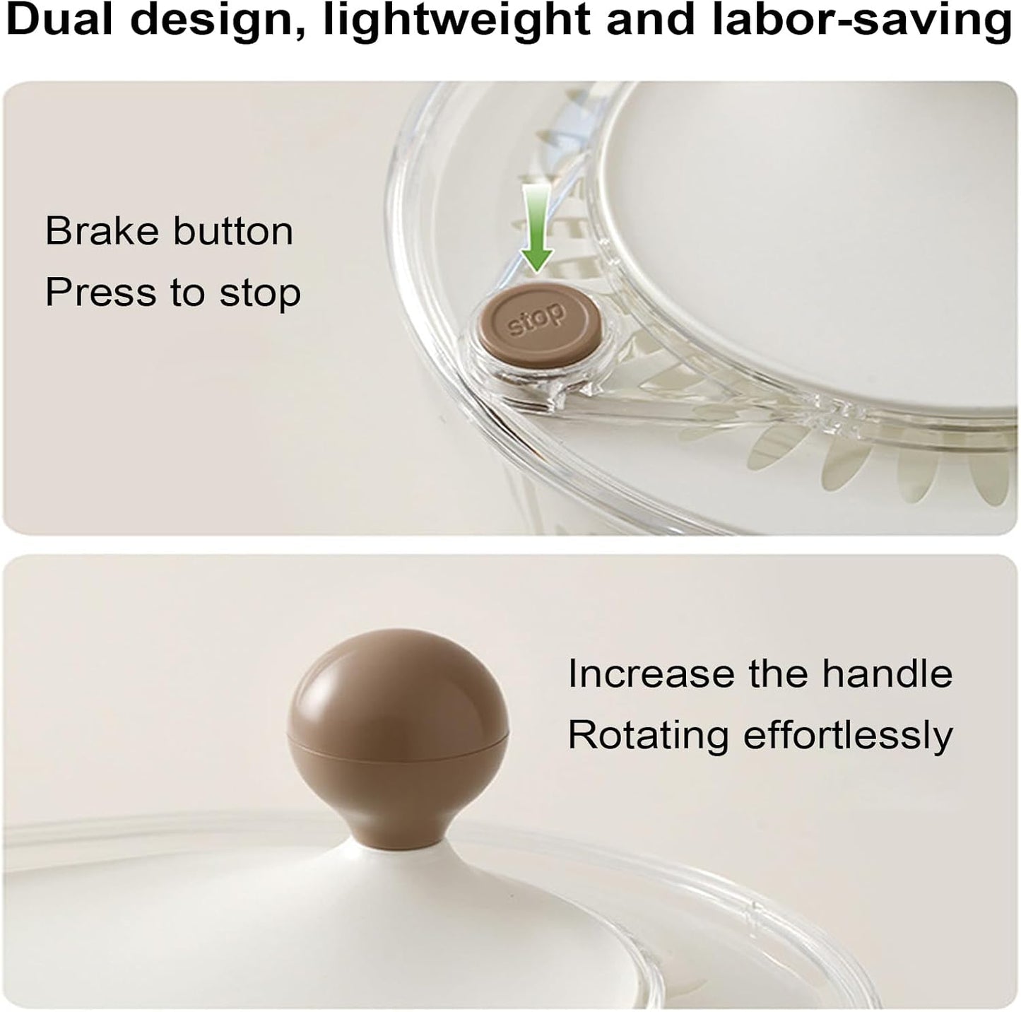 Salad Spinner Small - 4.5L Lettuce Dryer Spinner - Container with Non-Slip Base Bowl Strainer Storage for Kitchen Fruit Vegetable Refrigerator