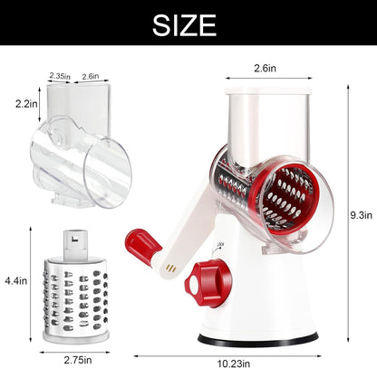 Purilite Select Rotary Cheese Grater with 3 Stainless Steel Blades