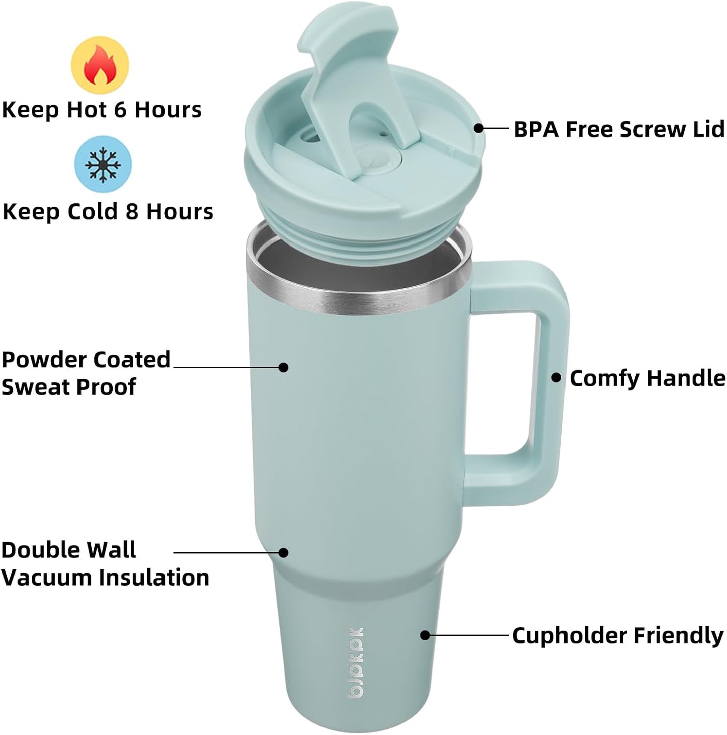 BJPKPK Tumbler with Handle and Straw 30oz Insulated Tumbler Cups with Lid Stainless Steel Travel Coffee Mug,Indigo Black