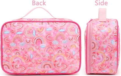 FlowFly Kids Lunch Box Insulated Soft Bag Mini Cooler Back to School Thermal Meal Tote Kit for Girls, Boys, Black