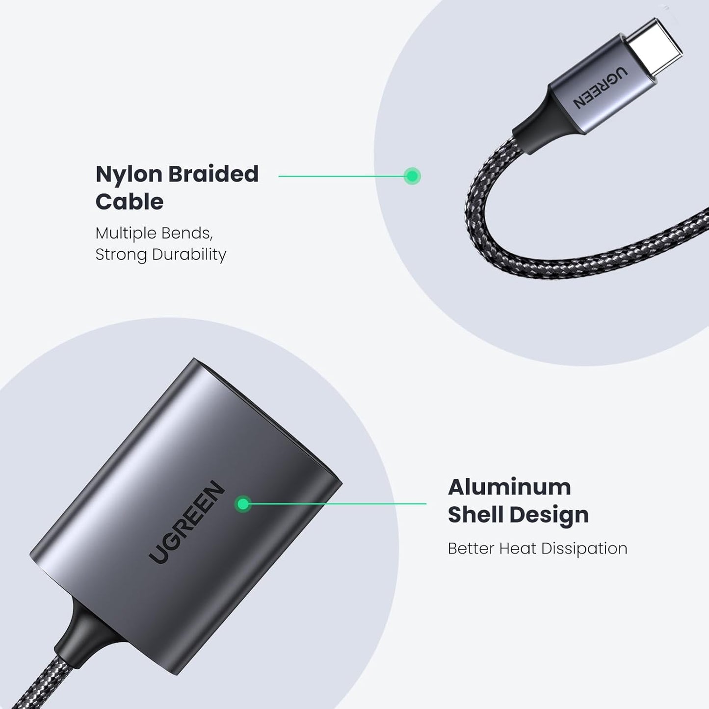 UGREEN SD Card Reader USB C 3.1 Micro SD Memory Card Adapter for SDXC SDHC, MMC, RS-MMC, Micro SDXC SDHC Compatible with iPhone 15 MacBook iPad Galaxy S23 A14