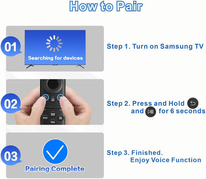 Replacement Smart Remote for Samsung TVs (Models from 2018-2025): Features Solar - Powered and USB - C Charging. for Samsung Neo, OLED, QLED, Crystal UHD, Frame TV, Terrace, Sero, and Serif Series