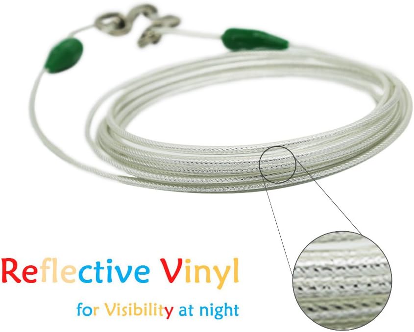 Petest 25ft Reflective Tie-Out Cable for Small Dogs Up to 35 Pounds