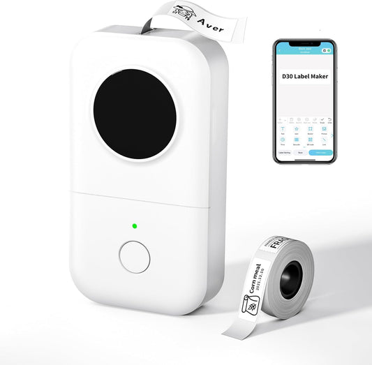 Phomemo Label Maker Machine, D30 2024 Upgrade Version Bluetooth Portable Label Markers,Sticker Printer,Labeler for School Office Home Organized,for Android iOS (USB Rechargeable)