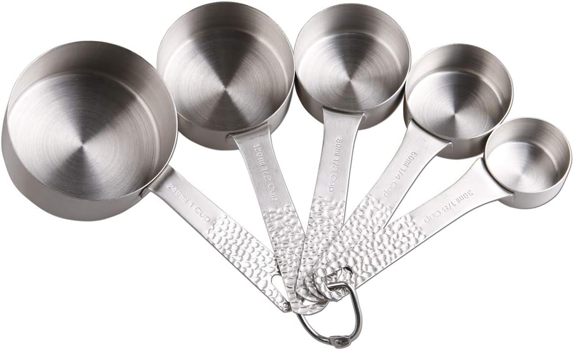 Smithcraft Measuring Cup Set of 8 Stainless Steel Measuring Cups18/8(304) Steel Material Heavy Duty 8 Measuring Cups and 1 Ring Set of 9