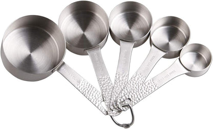 Smithcraft Measuring Cup Set of 8 Stainless Steel Measuring Cups18/8(304) Steel Material Heavy Duty 8 Measuring Cups and 1 Ring Set of 9